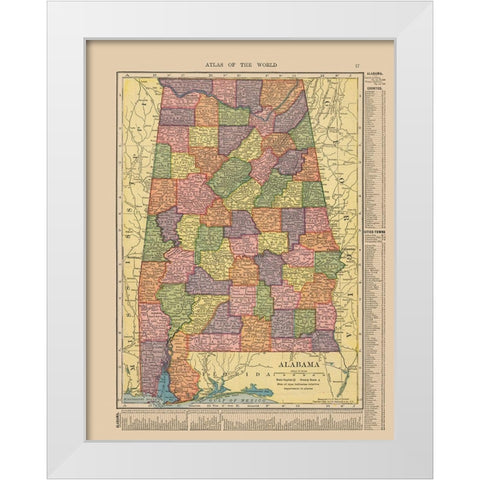 Alabama - Hammond 1910 White Modern Wood Framed Art Print by Hammond