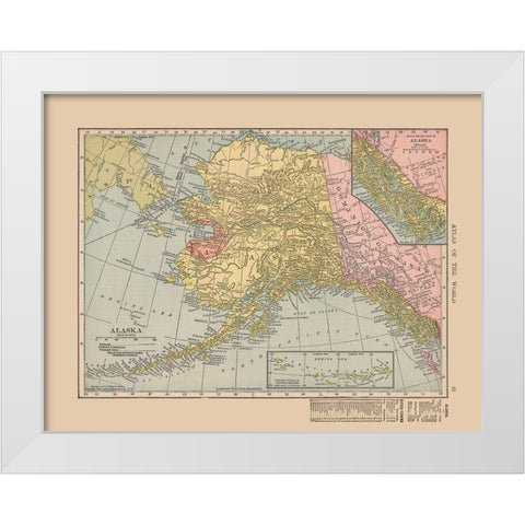 Alaska - Hammond 1910 White Modern Wood Framed Art Print by Hammond