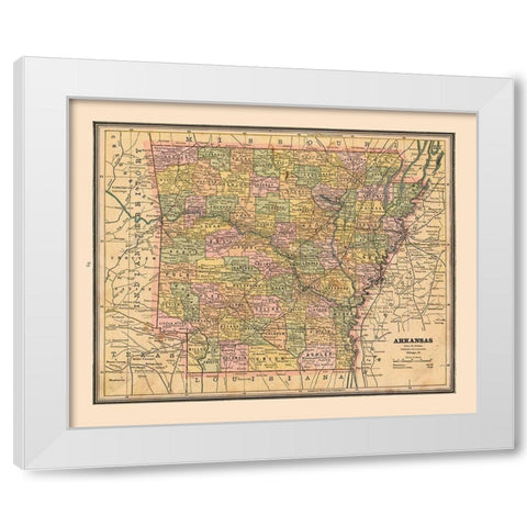 Arkansas, United States - Cram 1888 White Modern Wood Framed Art Print by Cram