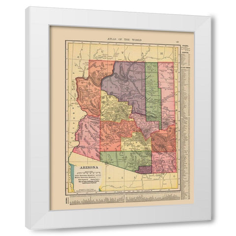 Arizona - Hammond 1910 White Modern Wood Framed Art Print by Hammond