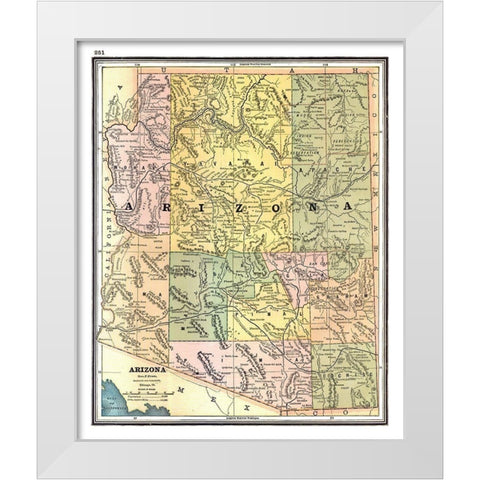 Arizona - Johnson 1888 White Modern Wood Framed Art Print by Johnson