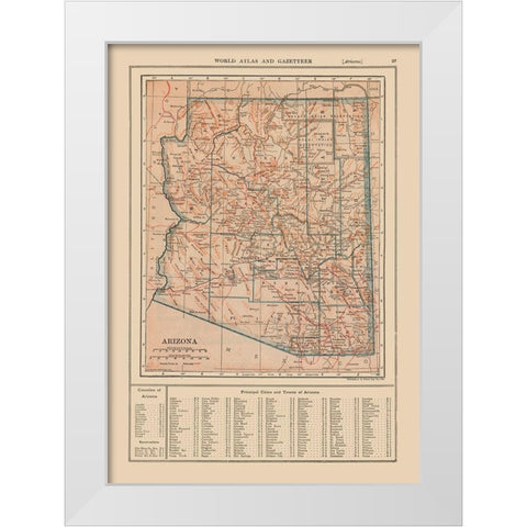 Arizona - Reynold 1921 White Modern Wood Framed Art Print by Reynold