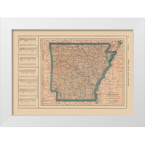 Arkansas - Reynold 1921 White Modern Wood Framed Art Print by Reynold
