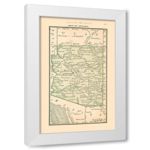 Arizona - Alden 1886 White Modern Wood Framed Art Print by Alden