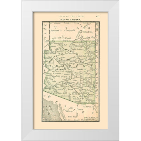 Arizona - Alden 1886 White Modern Wood Framed Art Print by Alden