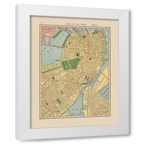 Boston  Massachusetts - Hammond 1910 White Modern Wood Framed Art Print by Hammond