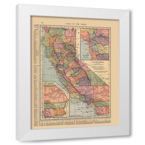 California - Hammond 1910 White Modern Wood Framed Art Print by Hammond