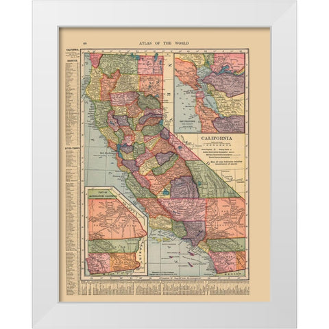California - Hammond 1910 White Modern Wood Framed Art Print by Hammond