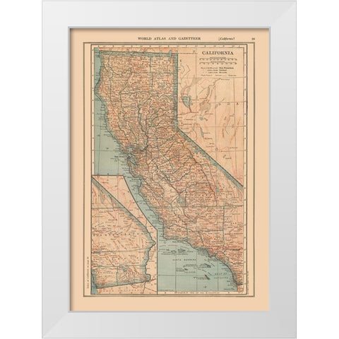 California - Reynold 1921 White Modern Wood Framed Art Print by Reynold