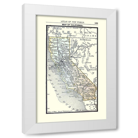 California - Alden 1886 White Modern Wood Framed Art Print by Alden