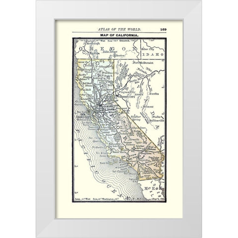 California - Alden 1886 White Modern Wood Framed Art Print by Alden