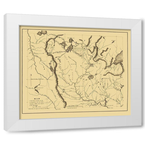 Indian Country Expedition Central US 1832 White Modern Wood Framed Art Print by Schoolcraft