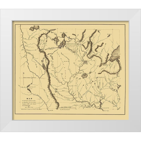 Indian Country Expedition Central US 1832 White Modern Wood Framed Art Print by Schoolcraft