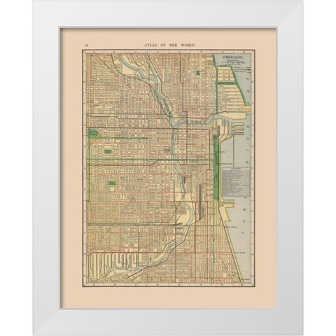 Chicago  Illinois  - Hammond 1910 White Modern Wood Framed Art Print by Hammond