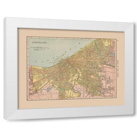 Cleveland  Ohio - Hammond 1910 White Modern Wood Framed Art Print by Hammond