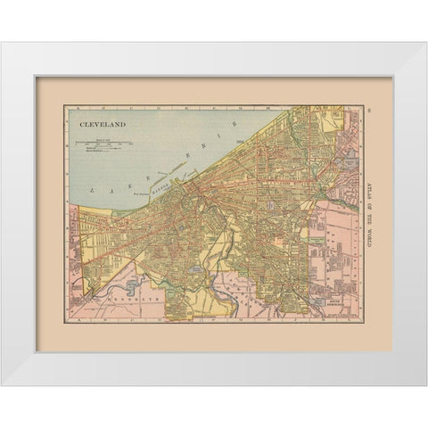 Cleveland  Ohio - Hammond 1910 White Modern Wood Framed Art Print by Hammond
