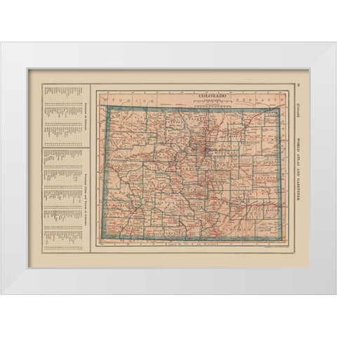 Colorado - Reynold 1921 White Modern Wood Framed Art Print by Reynold