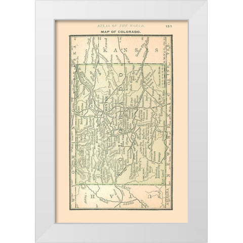 Colorado - Alden 1886 White Modern Wood Framed Art Print by Unknown