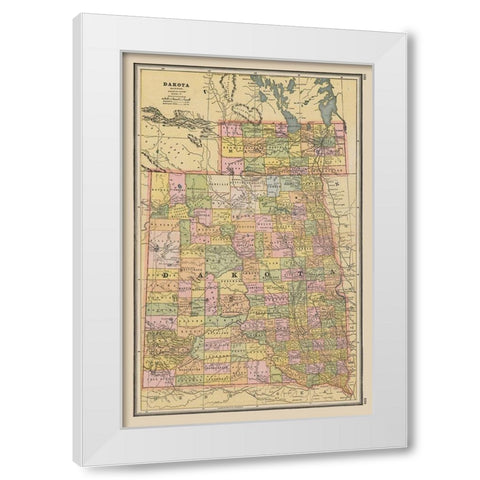 Dakota - Johnson 1888 White Modern Wood Framed Art Print by Johnson