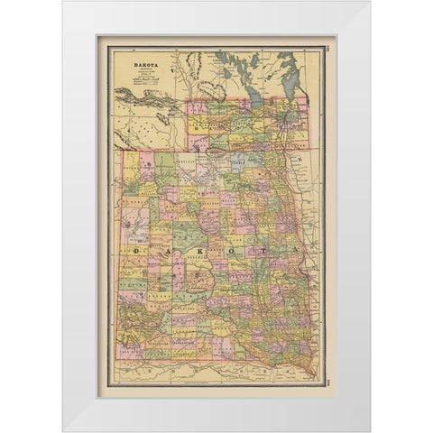 Dakota - Johnson 1888 White Modern Wood Framed Art Print by Johnson