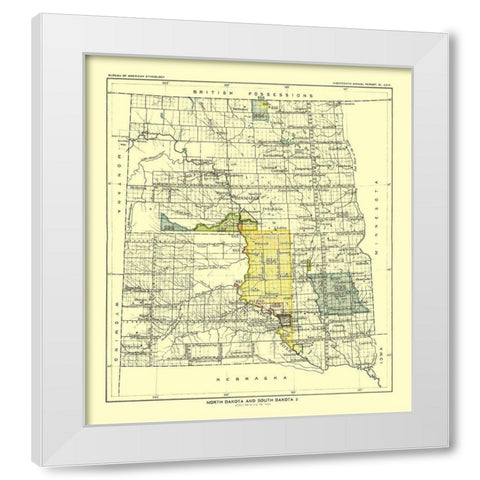 North and South Dakota - Pierre - Hoen 1896 White Modern Wood Framed Art Print by Hoen