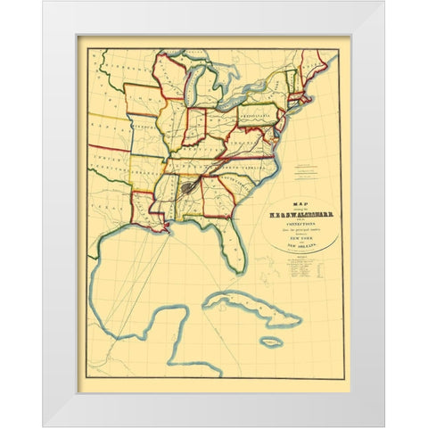 NE and SW Alabama Railroad - Hoyer 1850 White Modern Wood Framed Art Print by Hoyer