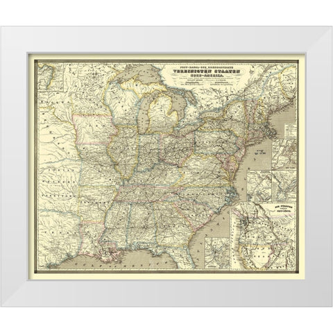 United States Eastern - Weik 1855 White Modern Wood Framed Art Print by Weik