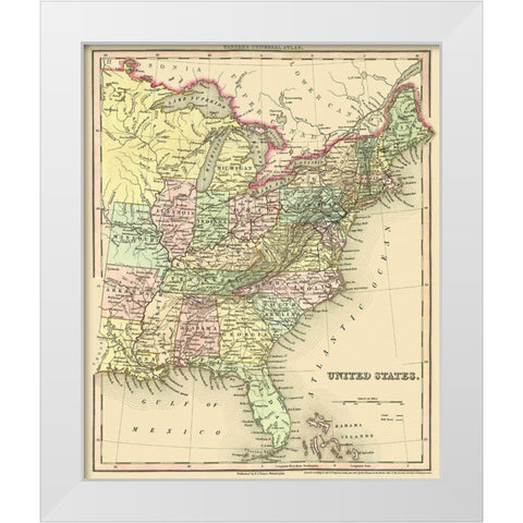 United States Eastern - Tanner 1835 White Modern Wood Framed Art Print by Tanner