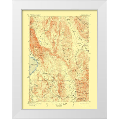 Ballarat Nevada California Quad - USGS 1913 White Modern Wood Framed Art Print by USGS