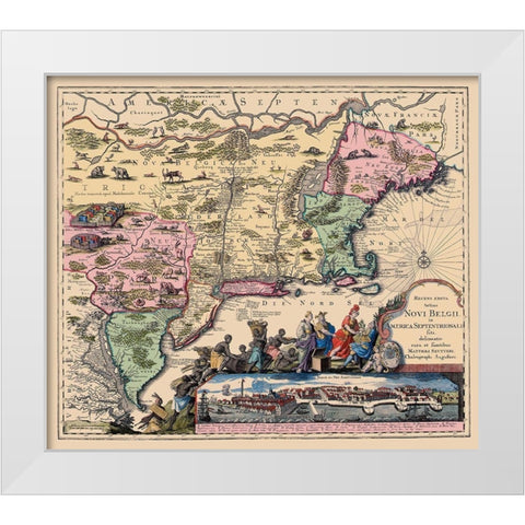 America Septentrionali - 1751 White Modern Wood Framed Art Print by Unknown