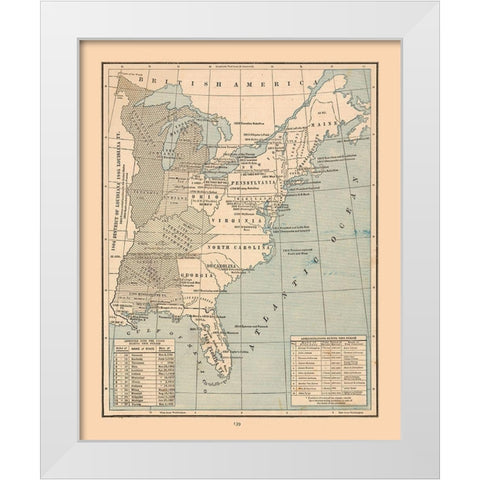 United States, Expansion- Cram 1888 White Modern Wood Framed Art Print by Cram
