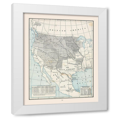 United States, Expansion- Cram 1888 White Modern Wood Framed Art Print by Cram