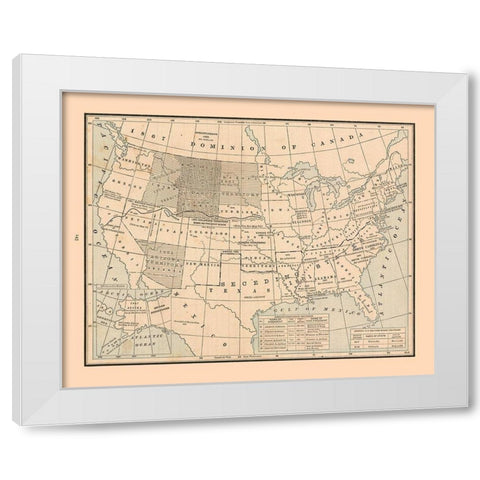 United States, 19th century- Cram 1888 White Modern Wood Framed Art Print by Cram