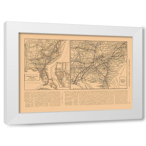 South West US - Railroad - Reynold 1921 White Modern Wood Framed Art Print by Reynold