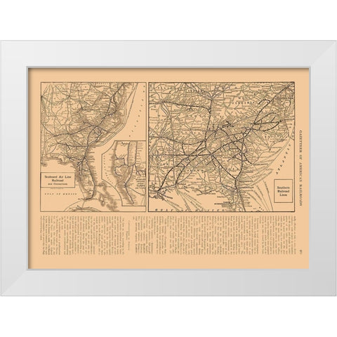 South West US - Railroad - Reynold 1921 White Modern Wood Framed Art Print by Reynold