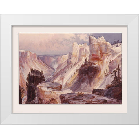 Grand Canyon, Yellowstone National Park Wyoming White Modern Wood Framed Art Print by Unknown