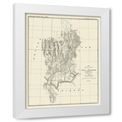 Grand Canyon Camp District - Wheeler 1872 White Modern Wood Framed Art Print by Wheeler
