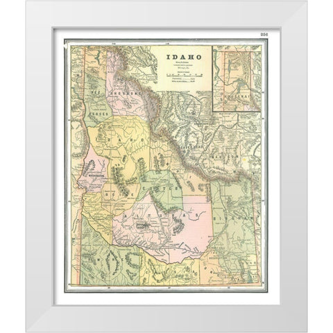 Idaho - Johnson 1888 White Modern Wood Framed Art Print by Johnson