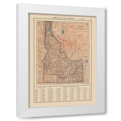 Idaho - Reynold 1921 White Modern Wood Framed Art Print by Reynold