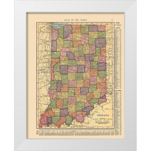 Indiana - Hammond 1910 White Modern Wood Framed Art Print by Hammond
