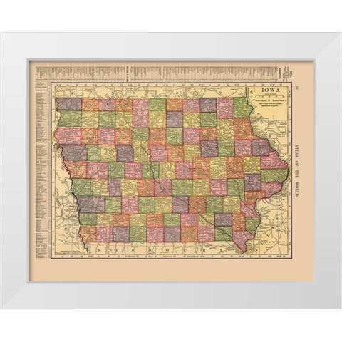 Iowa - Hammond 1910 White Modern Wood Framed Art Print by Hammond