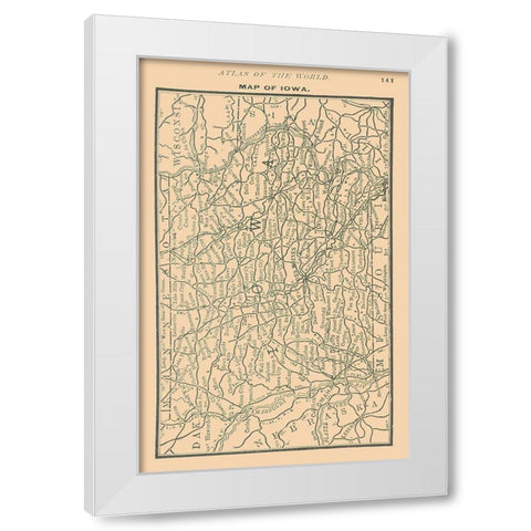 Iowa - Alden 1886 White Modern Wood Framed Art Print by Alden