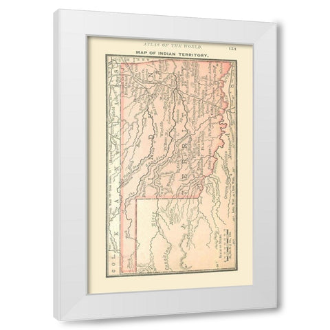 Indian Territory - Alden 1886 White Modern Wood Framed Art Print by Alden