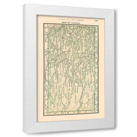 Kansas - Alden 1886 White Modern Wood Framed Art Print by Alden