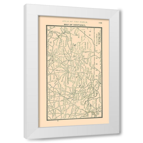 Kentucky - Alden 1886 White Modern Wood Framed Art Print by Alden
