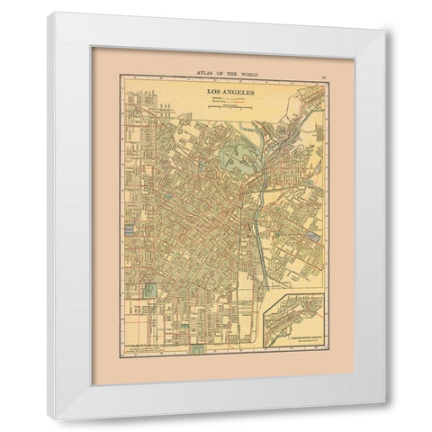 Los Angeles California - Hammond 1910 White Modern Wood Framed Art Print by Hammond