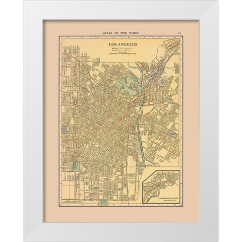 Los Angeles California - Hammond 1910 White Modern Wood Framed Art Print by Hammond
