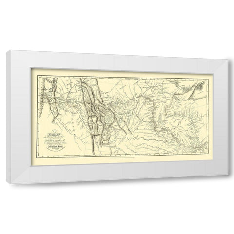 Lewis and Clark Track Across North America White Modern Wood Framed Art Print by Clark