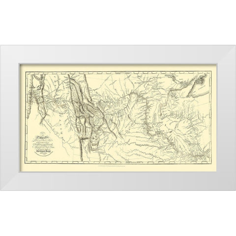 Lewis and Clark Track Across North America White Modern Wood Framed Art Print by Clark