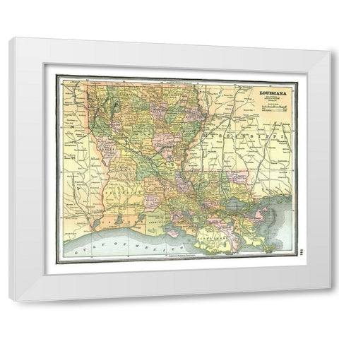 Louisiana - Johnson 1888 White Modern Wood Framed Art Print by Johnson